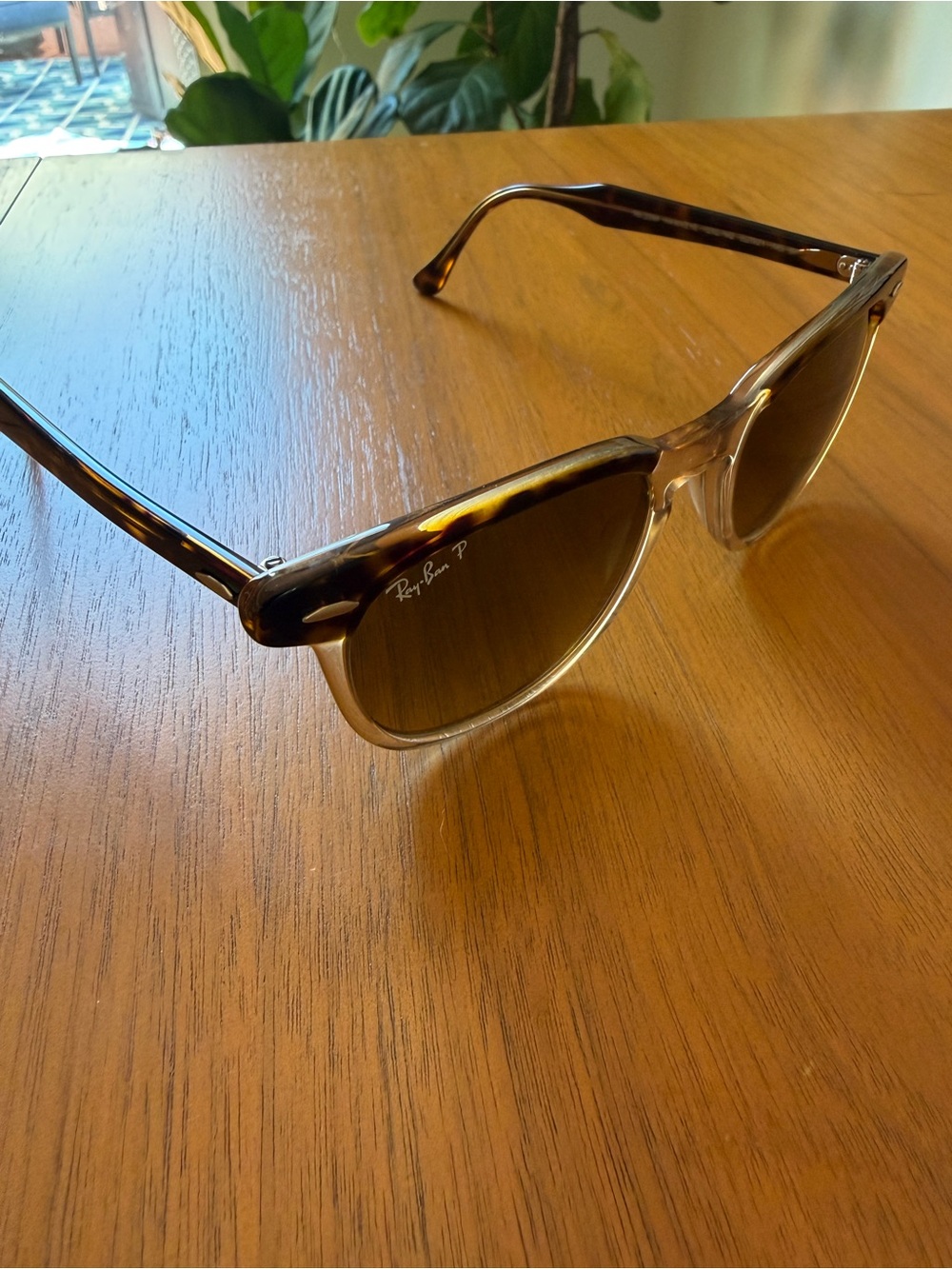 Ray-Ban Tortoiseshell and Brown Gradient Hawkeye Sunglasses - Picture 3 of 9